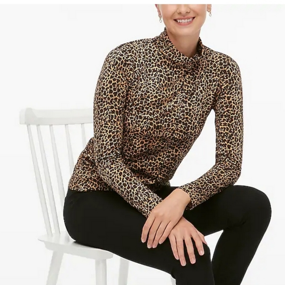J. Crew leopard smocked shirt